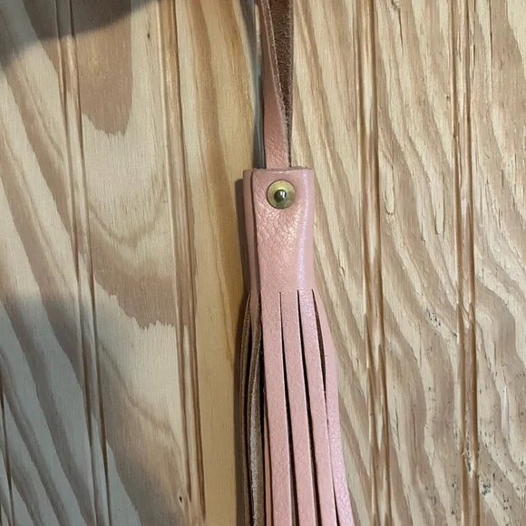 Peach Fuzz Leather Tassel Keychain from Go forth Goods - Picture 2 of 2